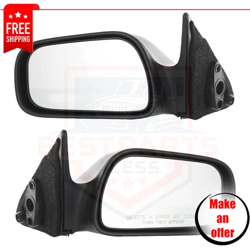 Manual Mirror Set, Driver & Passenger Side, Primed for 1992-1996 Toyota Camry