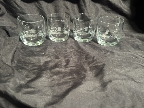 Canadian Club Whisky Low Ball Rocks Glasses Set of 4 - 3.25” F