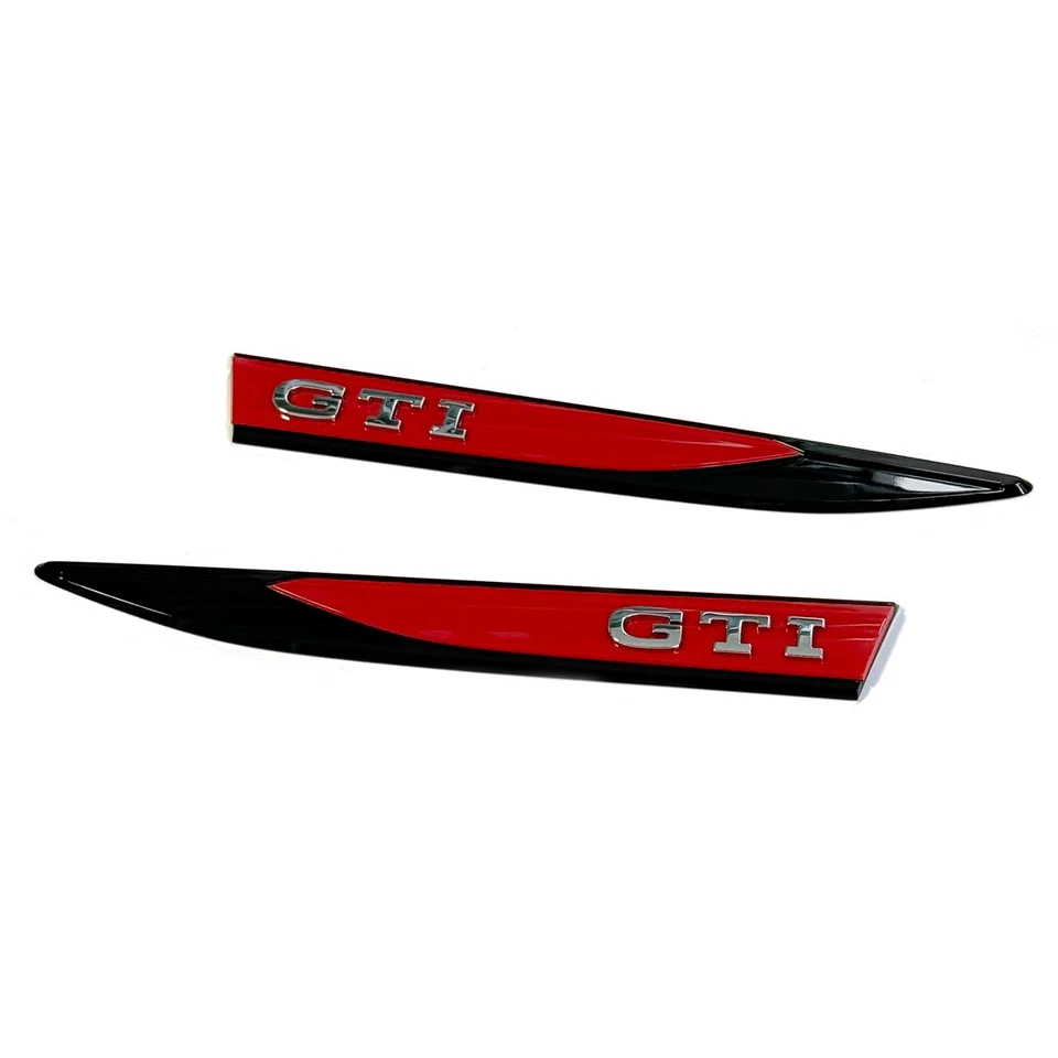 Original VW Polo 2G GTI Plakette Set seitlich Kotflügel Emblem Logo schwarz/rot - Bild 2 von 2