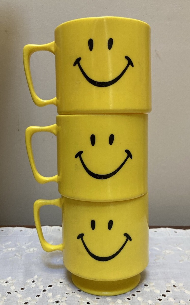 今年も話題の Smile Smiley Yellow 1970s Vintage Face Mugs Plastic Melamine その他