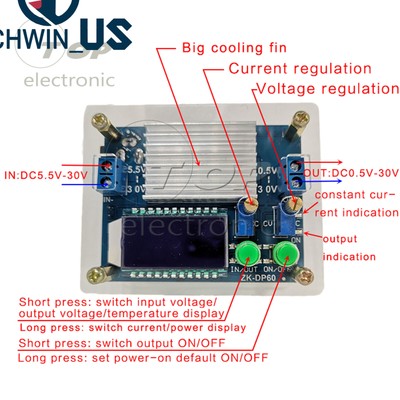 High-power adjustable Buck-Boost power supply module with display and  housing | eBay