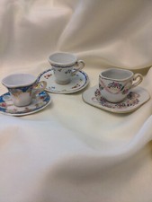 1898 China Company Demitasse MINI Cup  Saucer Sets Vintage Floral Flowers NIB 
