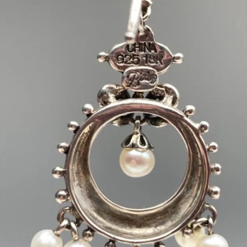 Barbara Bixby 925 Sterling Silver 18k Freshwater Pearls Chandelier Earrings Wow - Picture 4 of 6