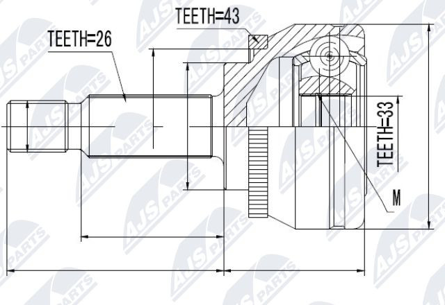 NPZ-MS-053 NTY Joint Kit, drive shaft for MITSUBISHI