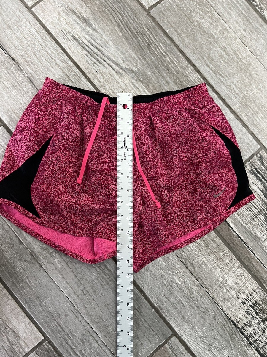 Nike Dri-Fit Running Shorts Women's Pink Size 6 Pink Lined Black