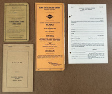 Lot of Illinois Central RR ephemera - credit union - trip pass form - etc