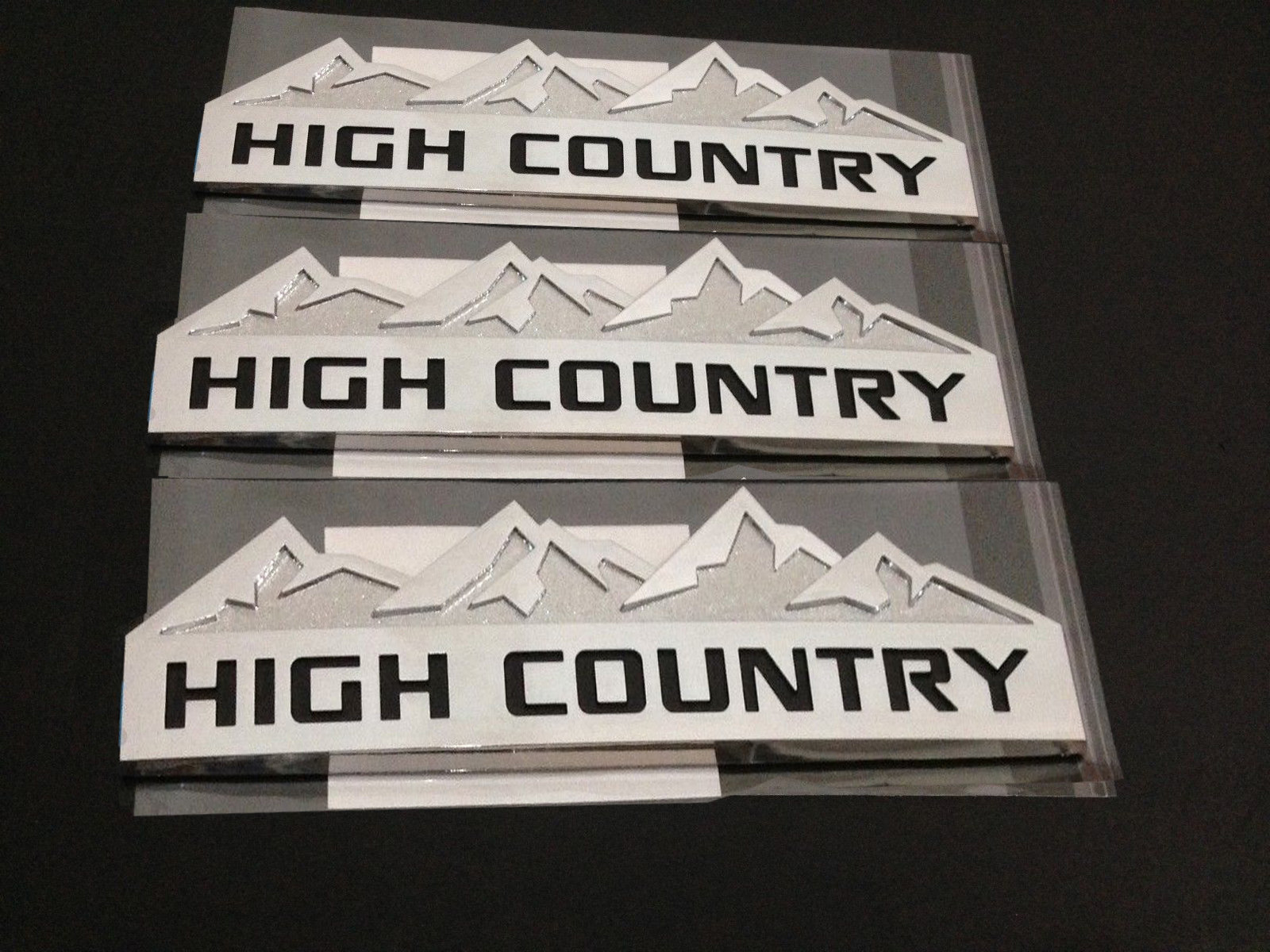 3x OEM HIGH COUNTRY Emblem Badge door tailgate fits Silverado Chrome