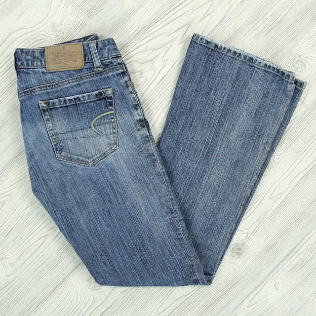 American Eagle Hipster Bootcut Jeans Womens Sz 0 Short (27 x 29.5