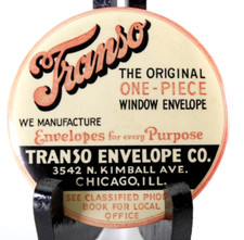 Transo Envelope Co. Chicago Advertising Pocket Purse Mirror 1930s Celluloid
