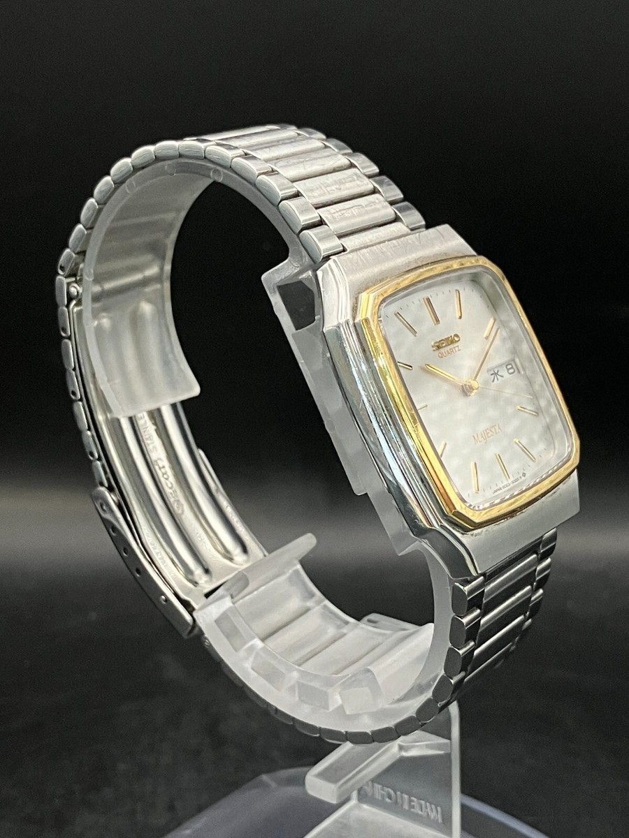 y*a様 975 SEIKO MAJESTA クォーツ腕時計 シルバー9063- SEIKO WATCH MAJESTA QUARTZ 9063-6040 TITANIUM DAY DATE KANJI