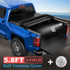 3-fold 5.8ft Truck Tonneau Bed Cover For 2007-13 Chevy Silverado Gmc Sierra 1500