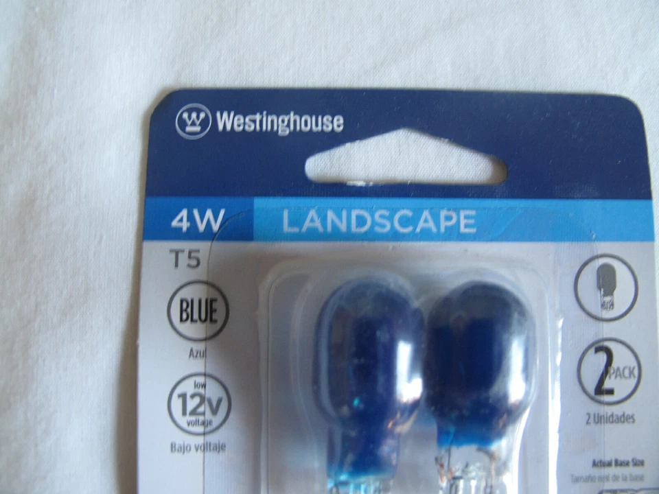 (2) NEW Westinghouse 4w T5 Wedge Base BLUE Landscape Bulbs Low Voltage 12v 4watt - Image 2 of 4