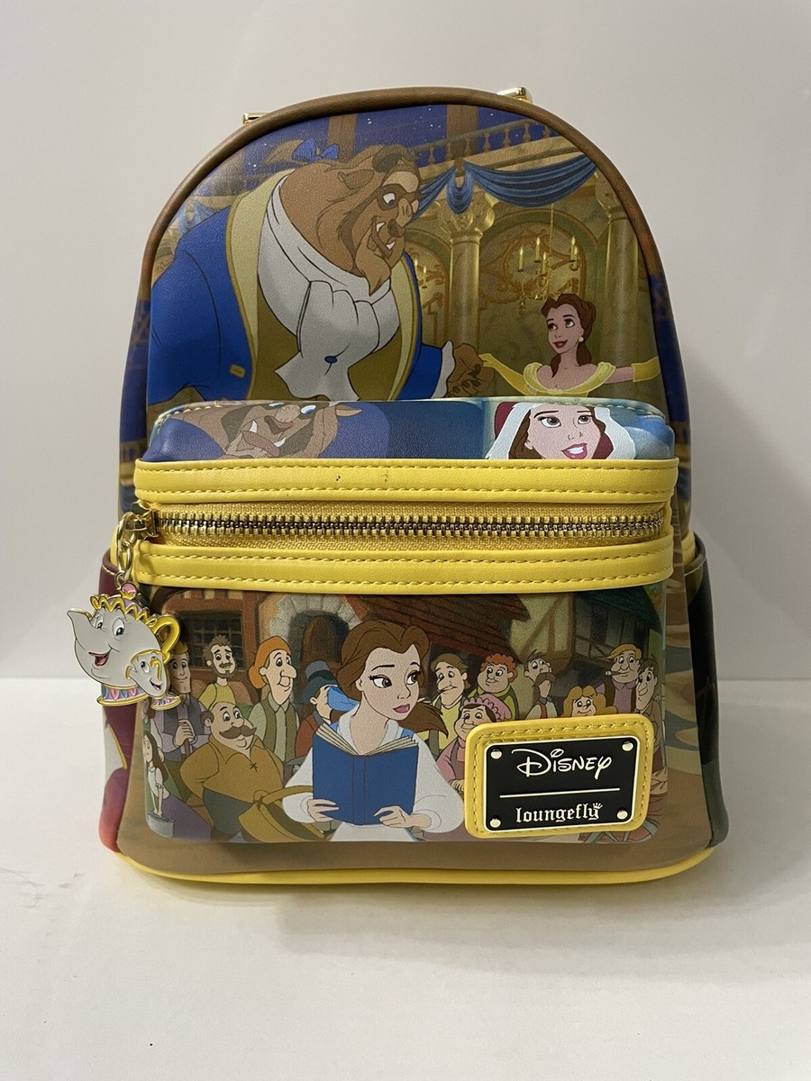 beauty and the beast princess scenes mini backpack LOUNGEFLY DISNEY BEAUTY & THE BEAST PRINCESS SCENE MINI BACKPACK~ TAGS~ NEW  NWT
