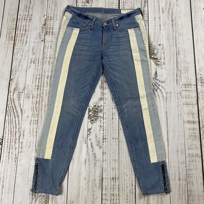RAG BONE RELAY SKINNY ANKLE ZIPPER RACING STRIPED