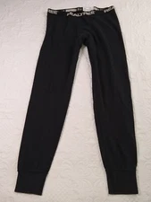 Realtree Waffle Weave Long Johns Men's L 36-38 Black Base Layer Sleepwear EUC