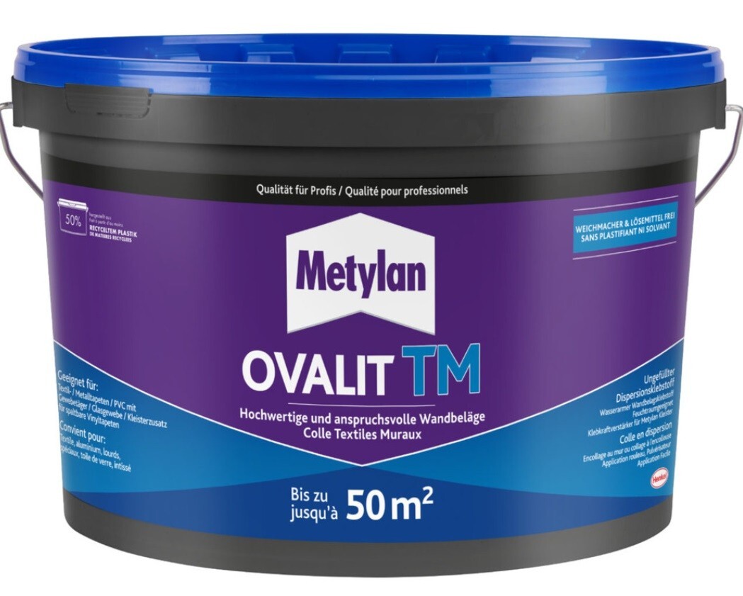 Colla Rinforzata Pasta Tessili Parete Tela Di Vetro 10kg 50m ² Ovalit Tm Metylan