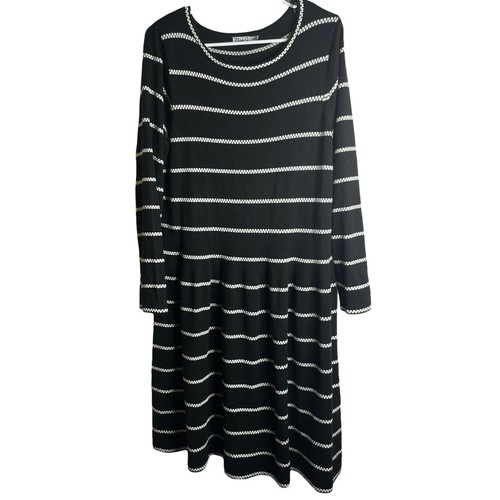 Eliza J Sweater Dress Womens 1X Black 