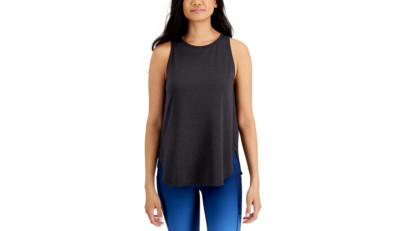 NWT ID Ideology Women's Essentials Sweat Set Tank Top Black Size S $30 A536