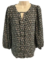 Collective Concepts Gray Long Sleeve Top with black and orange highlights. Size