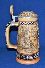 1988 CERAMARTE Pour AVON Chope À Bière Couverte Des Indiens Du Brésil FRONTIER