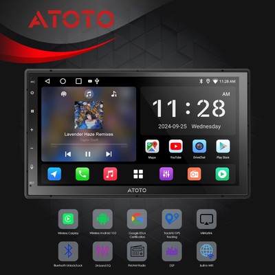 ATOTO Double DIN Upgrade Carplay Stereo Android Wireless Bluetooth SiriusXM WiFi