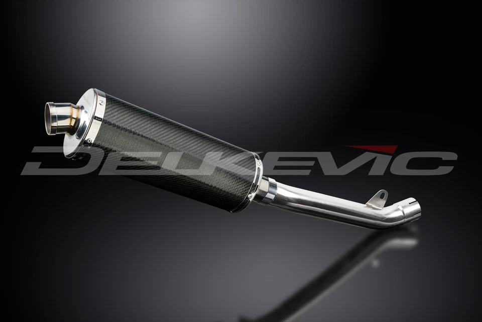 Kit silenciador escape carbono ovalado Kawasaki ZX-9R Ninja 2002-2003 Slip On 14" Foto 3 de 4