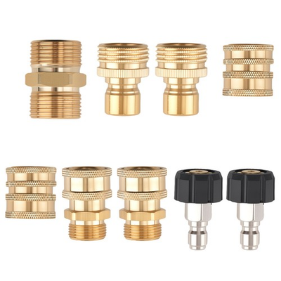 #ad #ad Brass Pressure Washer Adapter Kit M22 Quick Connect 3 8quot; 3 4quot; 1 2quot; Universal $33.40
