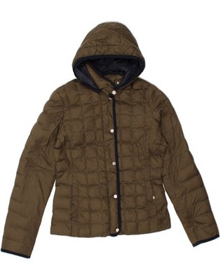 Tommy Hilfiger wattierte Damenjacke mit Kapuze UK 10 Small Khaki BY56