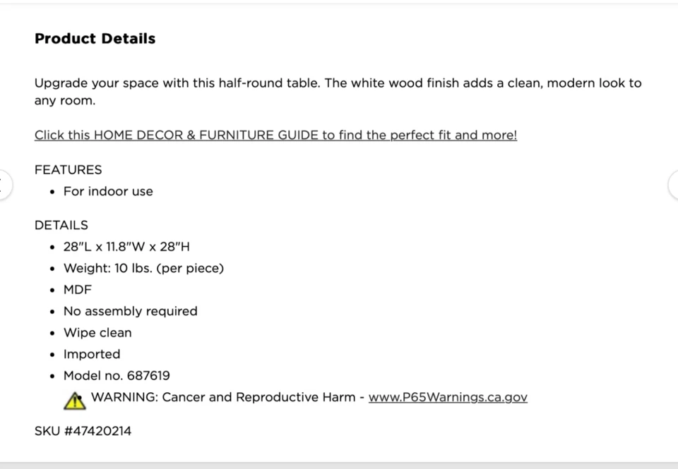 Crystal Art Gallery Half-Round Entryway Table with Shelf in White Wood Finish - Image 4 of 4