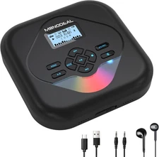 MONODEAL CD Player Portable,Bluetooth with Black 