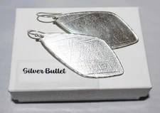 Silpada Sterling Silver Large Etched Effect Textured Dangle Earrings W3276