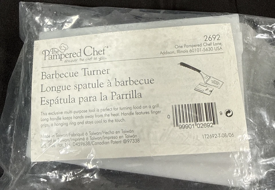 Pampered Chef Barbecue Turner Long Handled Spatula #2692 BBQ with Cover NWT - Image 3 of 4