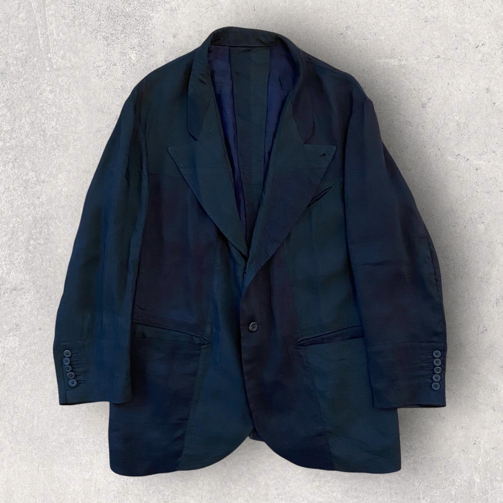 Ziggy Chen Blazer Jacket 2 Button Black Linen Ble… - image 1