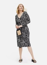 Diane von Furstenberg for Target Black White Abstract Wrap Dress XXL Long Sleeve