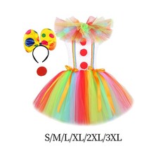 &Auml;rmelloses Kinder M&auml;dchen Clown Kost&uuml;m mit Haarreif Zubeh&ouml;r Rollenspiel