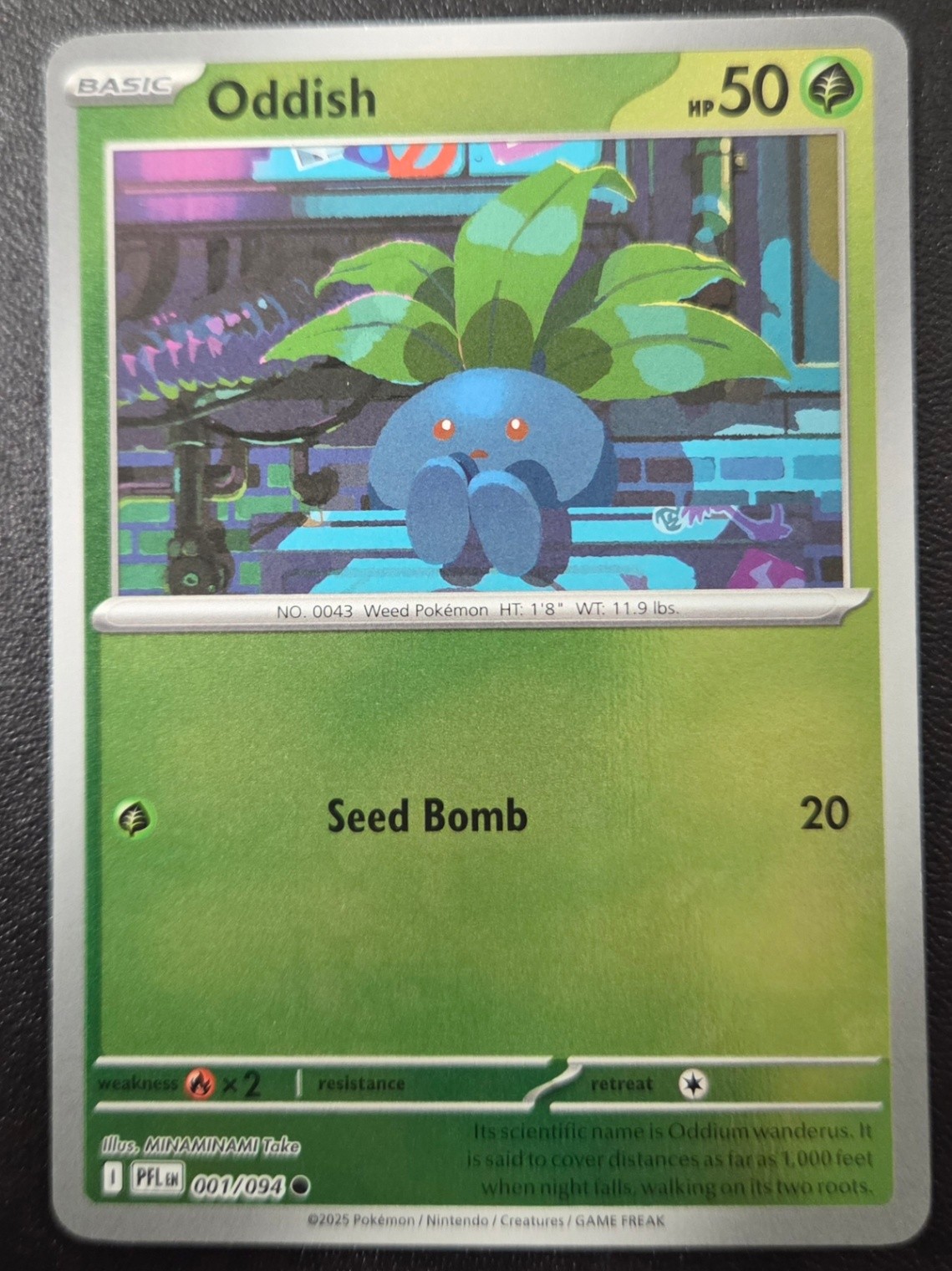 Pokémon TCG Oddish Common ME02: Phantasmal Flames 001/094 NM