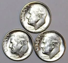 (3) Roosevelt Dimes - 1955D 1955P 1955S - #1078E