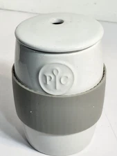 PAMPERED CHEF Ceramic Egg Cooker #1529 White Microwave Stoneware Fast Easy