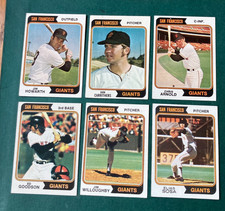 1974 BASEBALL CARD LOT 6 SAN FRANCISCO GIANTS SOSA, HOWARTH, GOODSON, WILLOUGHBY