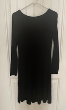 A New Day Black Fit And Flare Long Sleeve Dress S NWT