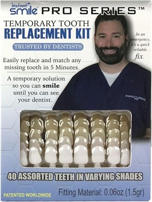 Instant Smile Pro Series Provisorisches Zahnersatzset 40 verschiedene Zähne
