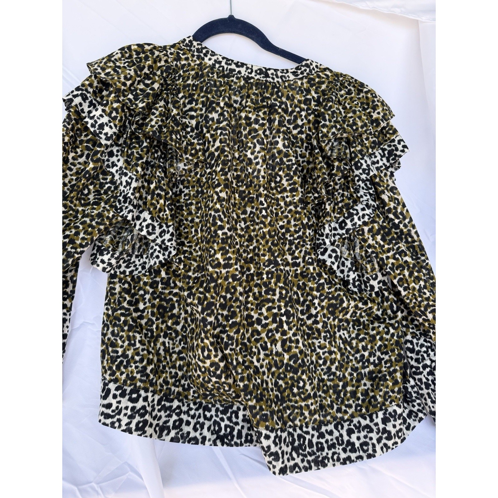 Ulla Johnson Blouseruffled leopard print cotton  … - image 6