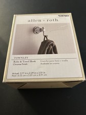 Allen  Roth Single Townley Robe and Towel Hook Chrome Finish New In Package