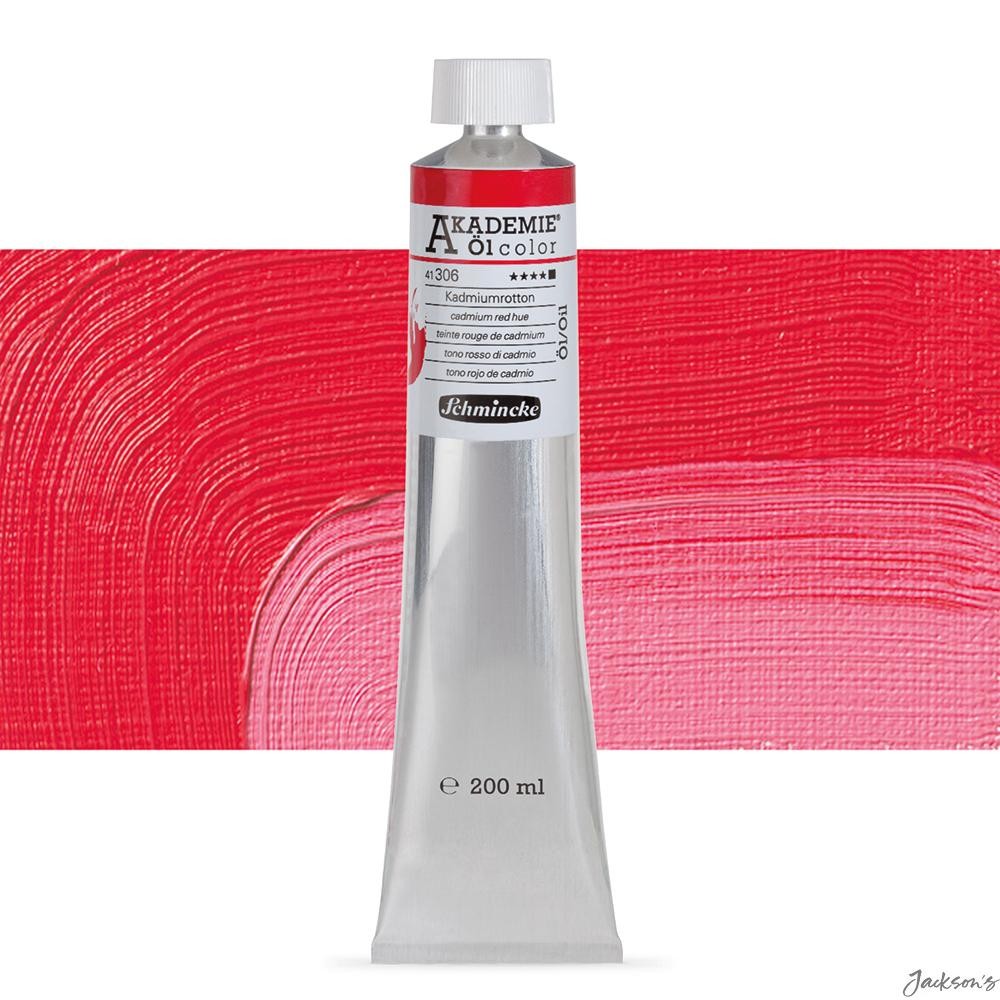 Schmincke Akademie Oil Paint Linseed 200ml Cadmium Red Hue For Artists