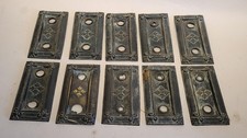 10 Antique Brass Light Switch Push Button Escutcheon Plates 4.9 x 2.4 Inches