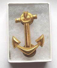 Vintage (Ca. 1940s-1950s) Navy Anchor Sweetheart Pin / Brooch - Gold-Plate NICE