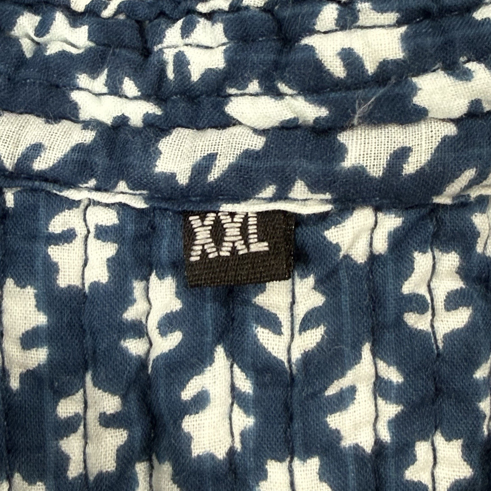 Patchwork Reversible Quilted Jacket Handmade Blue… - image 4