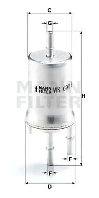 Kraftstofffilter Leitungsfilter WK 69/1 MANN-FILTER für AUDI SKODA VW SEAT
