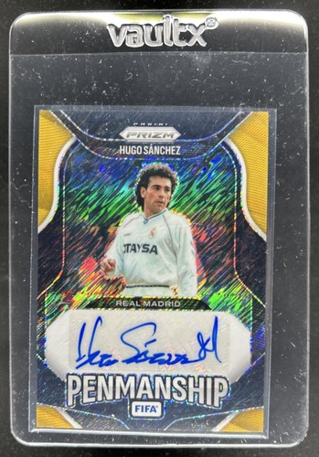 2025-26 Panini Prizm FIFA Hugo Sanchez Penmanship Black Shimmer Prizm Auto #1/1