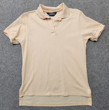Lands End Womens Peach Polo Top Size M USA Made Shortsleeve 100% Cotton